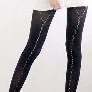 Pantyhose made for petite ladies - NEW! Open faux zipper (for winter/fall)